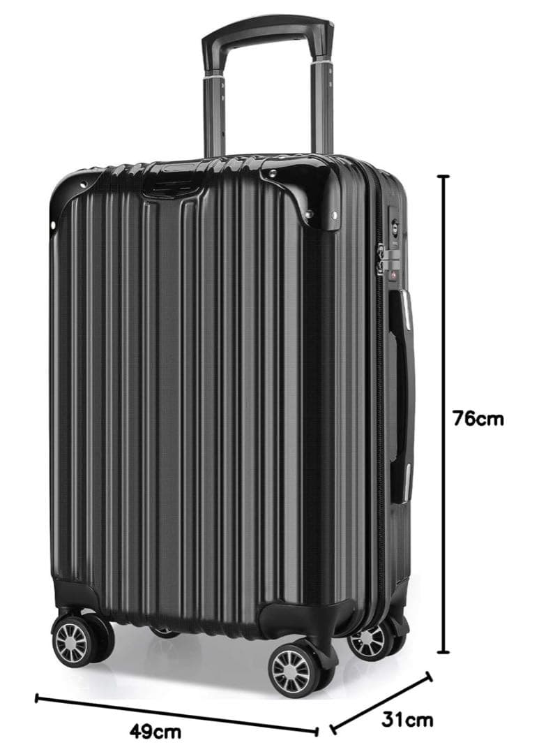 キャリーケース スーツケース 軽量 TSAロック Lサイズ 98L ブラック
