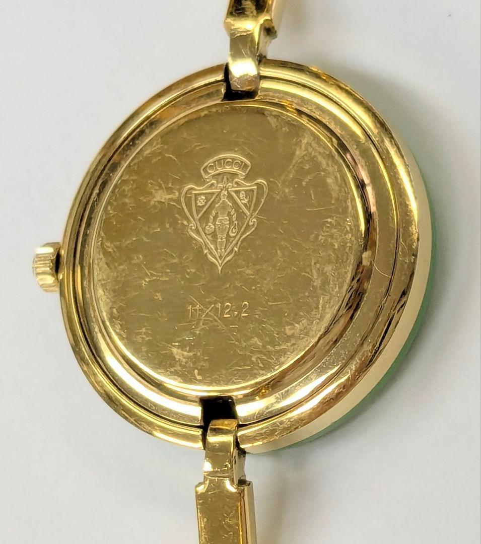 グッチ 11/12.2 チェンジベゼル　 ゴールド 　不動　グリーンベゼルのみ