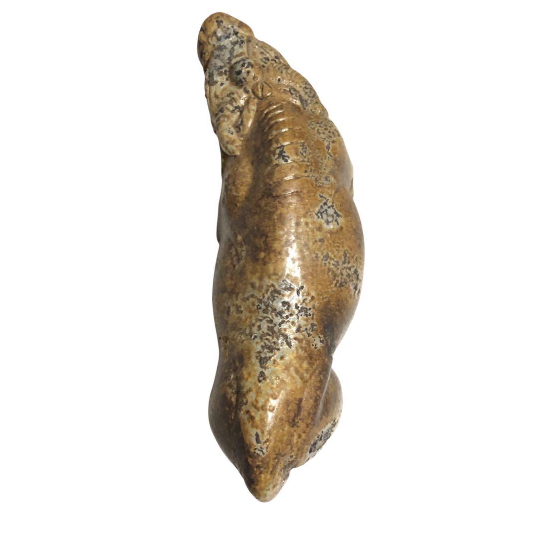 備前焼　牛　置物　木箱入り　日本製　アンティーク　インテリア