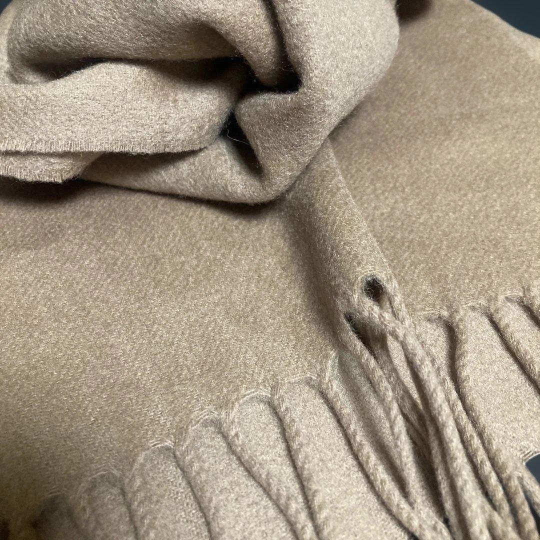 AGNONA ベージュ カシミヤ 100%マフラー フリンジ付き