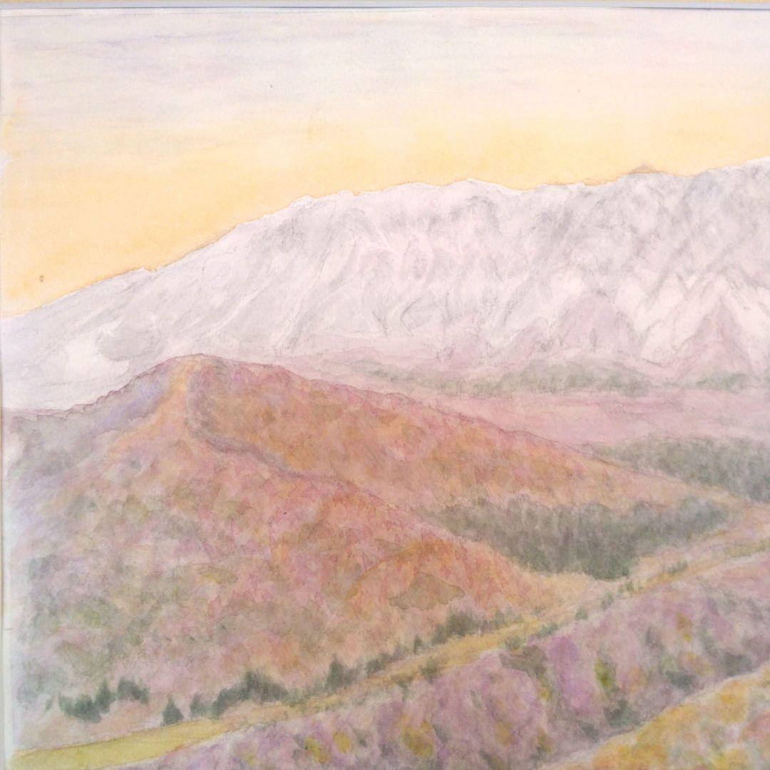 水彩画・風景・鳥取県・大山(だいせん)の紅葉