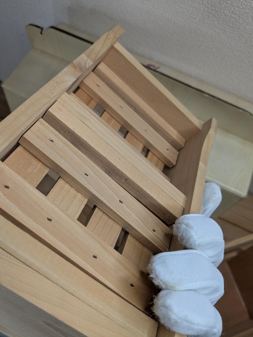 北海道産えぞ松材　お風呂屋さん3点セット　桶　椅子　未使用　M.P.M