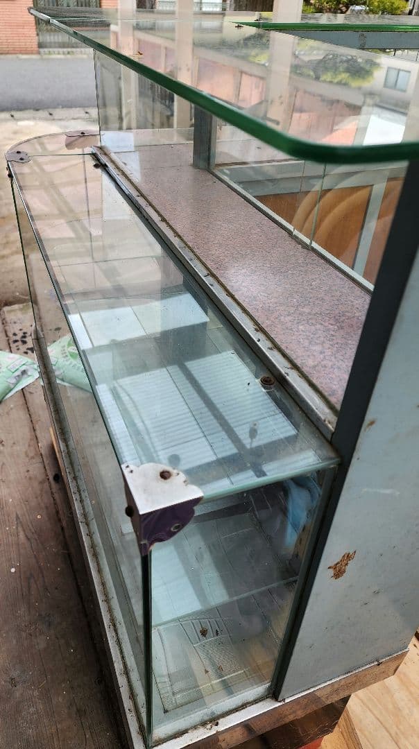 ショーケース　L字　Ｒガラス　タバコ屋ガラスケース