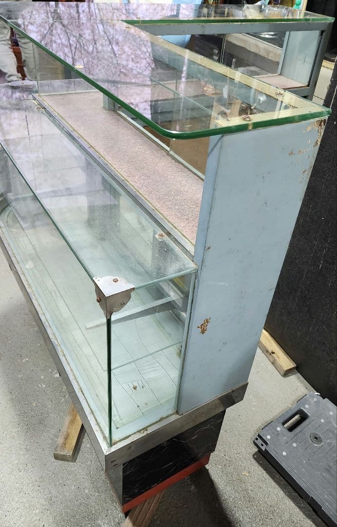 ショーケース　L字　Ｒガラス　タバコ屋ガラスケース