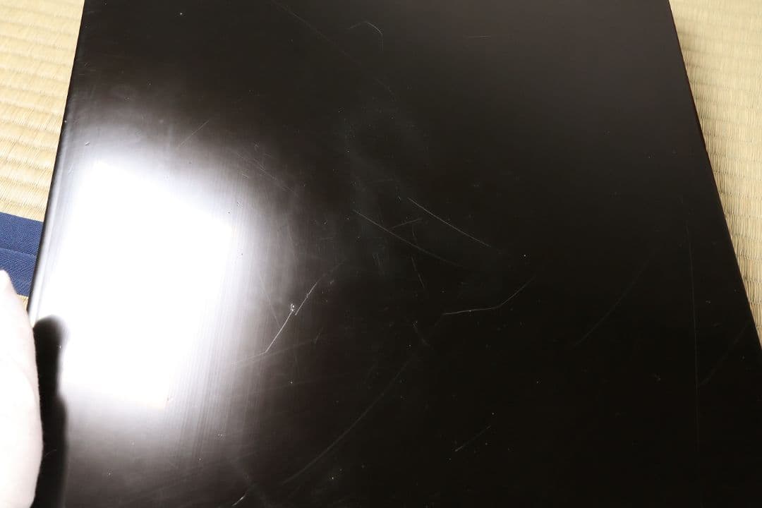 大正 本堅地 黒艶消 風鎮松竹梅 沈金 会席膳 十客 木製漆器【CM182】