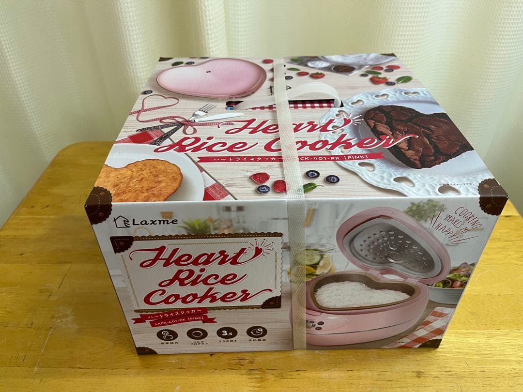 【新品未使用品】ハート型炊飯器ピンク 3.5合炊き ハート形ケーキも作れる機能付