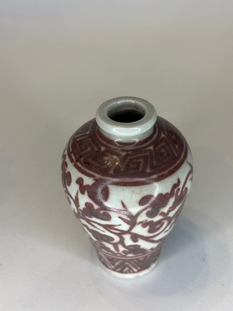 中国 明朝 釉裏紅 小壺 小瓶 花器 古磁器 骨董品