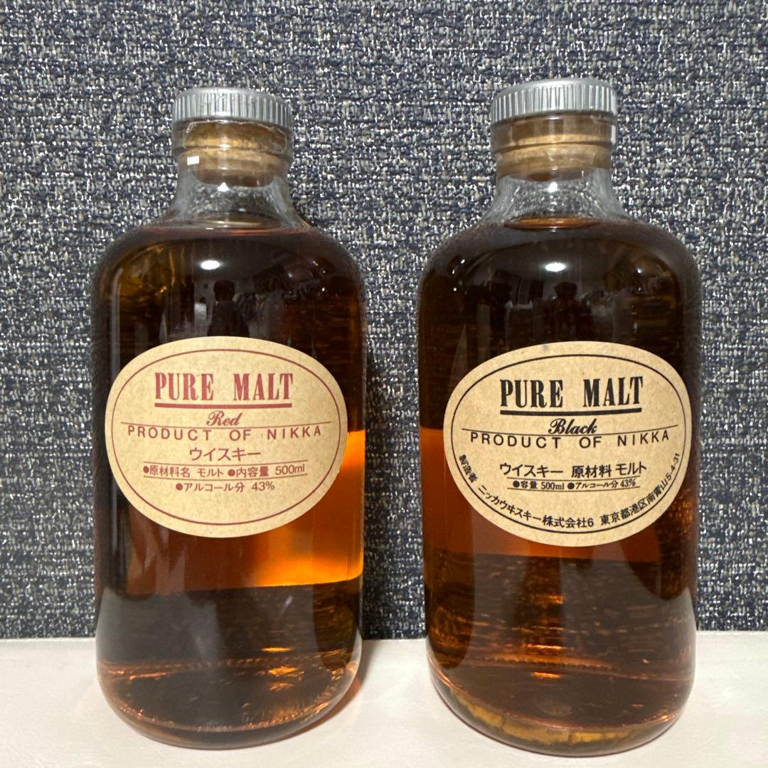 ニッカウイスキーPURE MALT 赤と黒V.S.O.P.ミニボトルをサービス