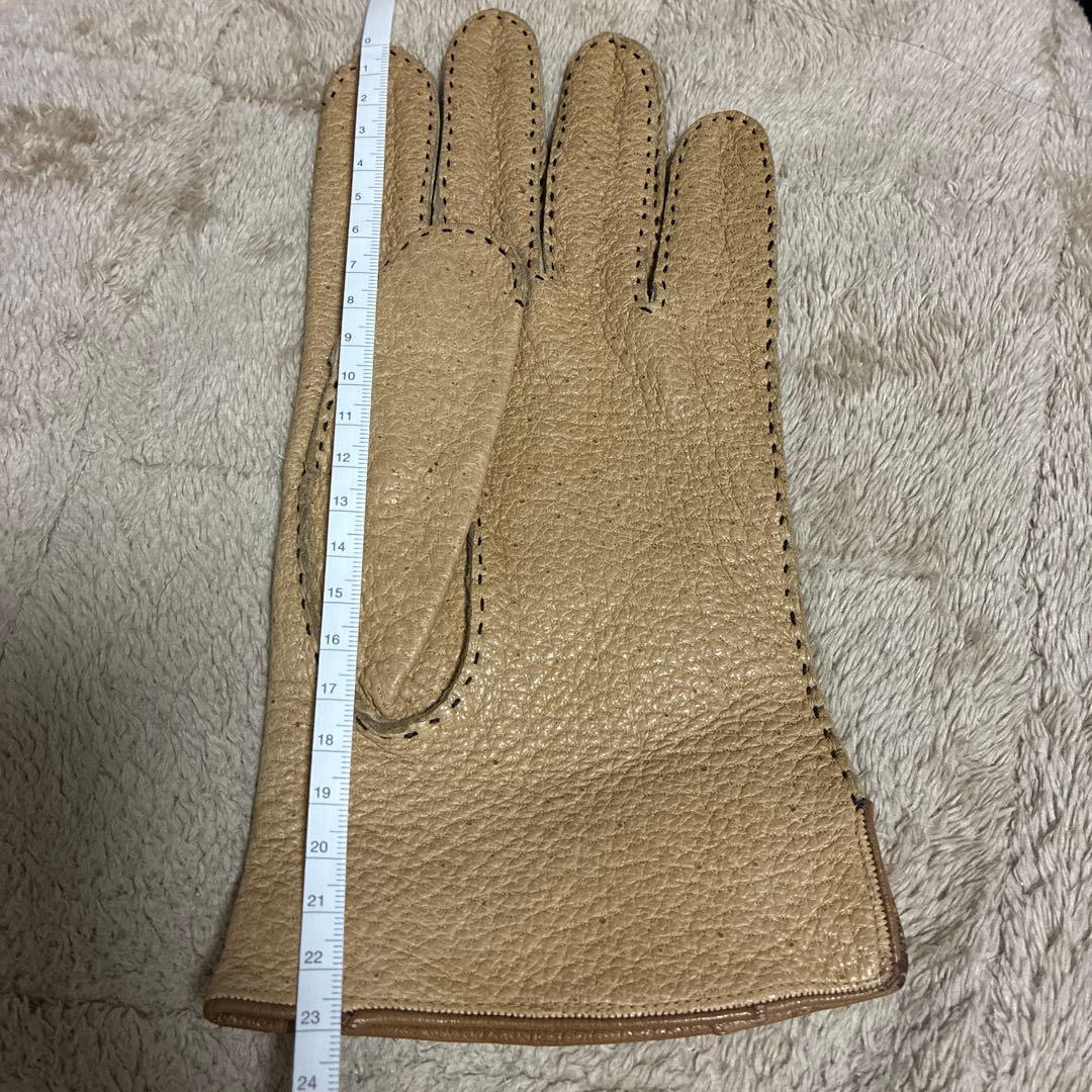 y*n様 希少！　Vintage ペッカリー　手縫い　手袋　ベージュ