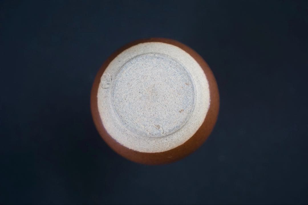 【茶道具】膳所焼 淡海ぜぜ 陽炎園 鶴首? 茶入 仕覆付 共箱