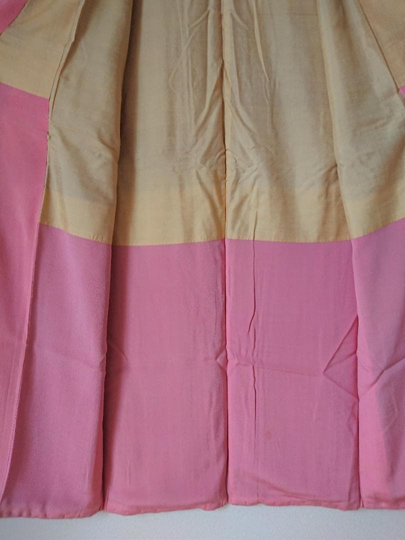 大正時代の着物 小紋 正絹 袷 時代物アンティーク 竹 笹 梅 十字架 クロス