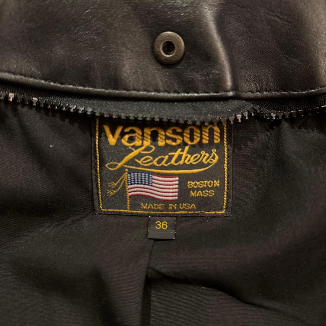 vanson leathers シングルライダースジャケット 36 ブラック