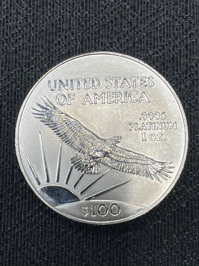 2001年　アメリカ 純プラチナ 自由の女神像 リバティ イーグル　