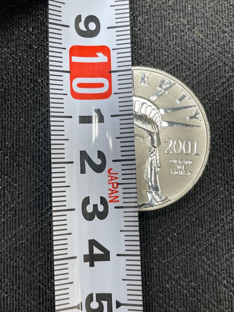 2001年　アメリカ 純プラチナ 自由の女神像 リバティ イーグル　