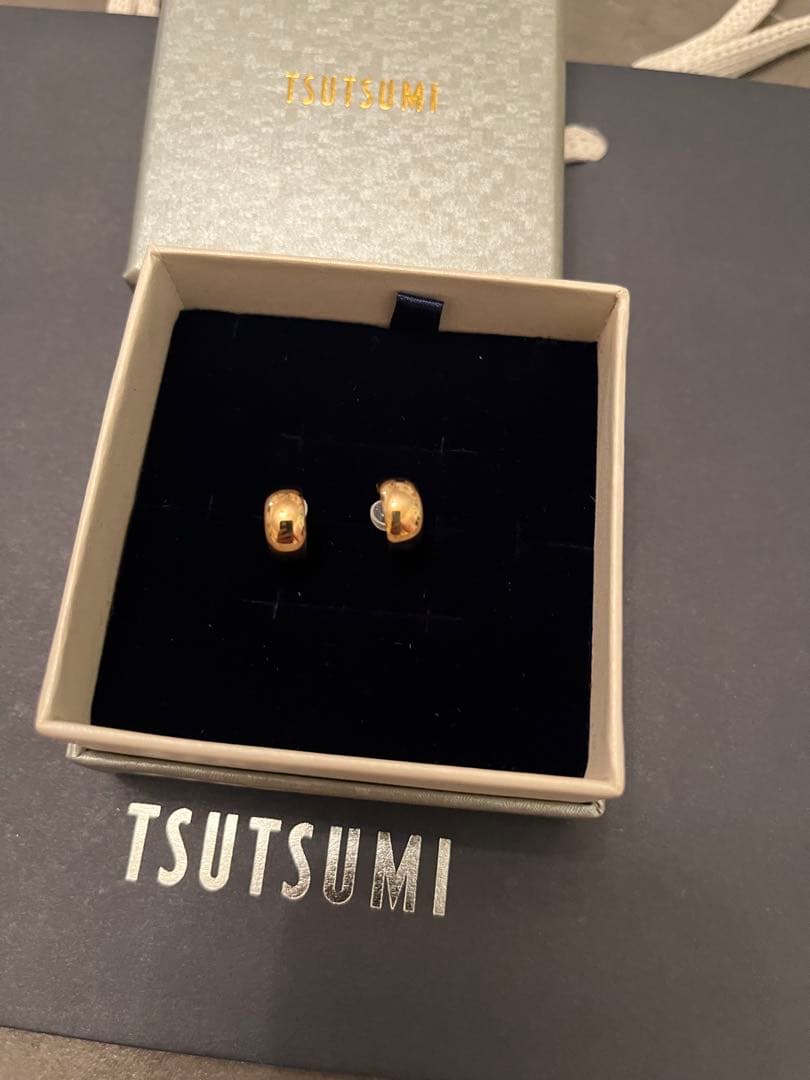 ツツミジュエリー　k10イエローゴールドフープピアス