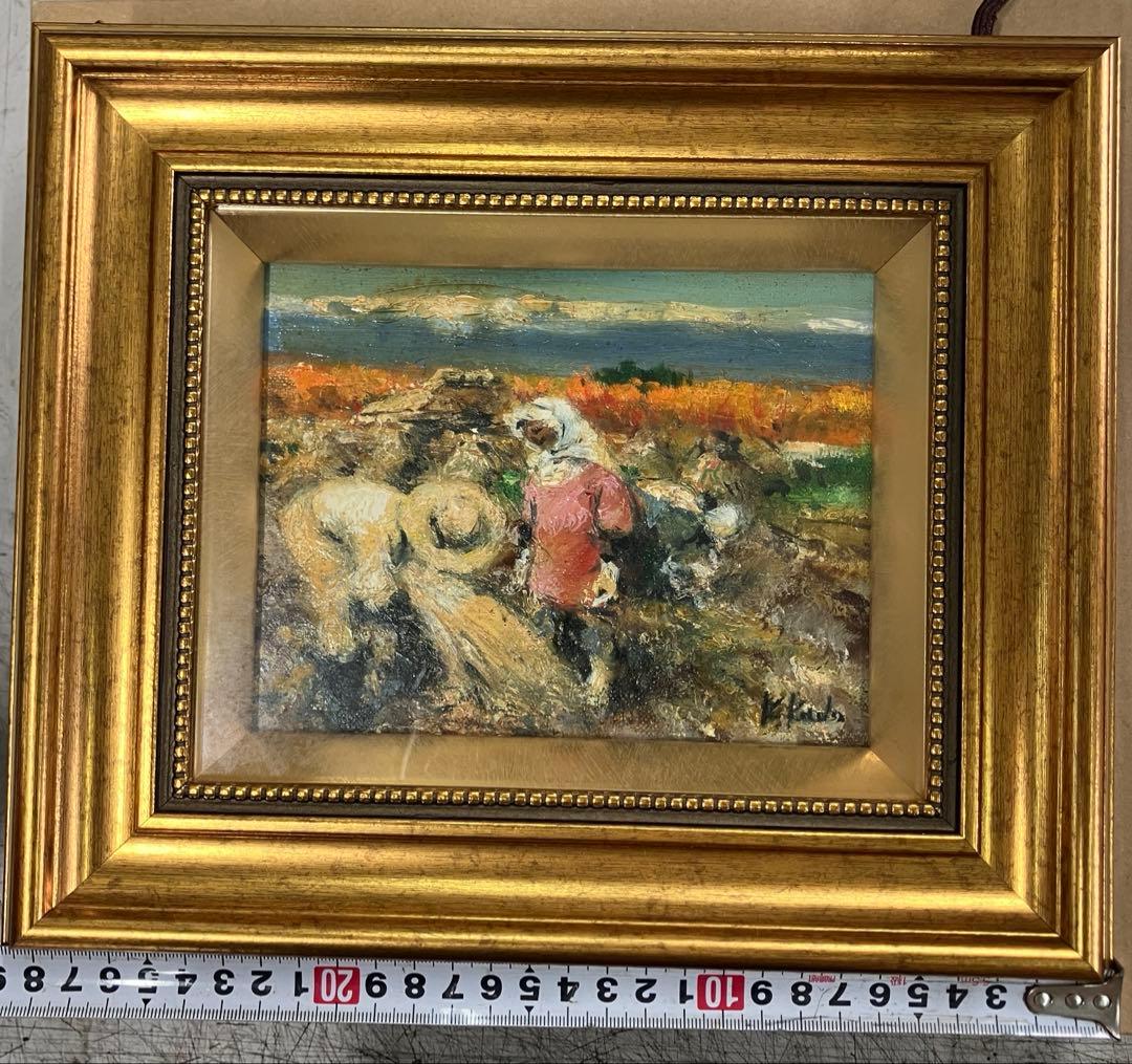 油絵、油彩画、工藤和男　紅葉の里