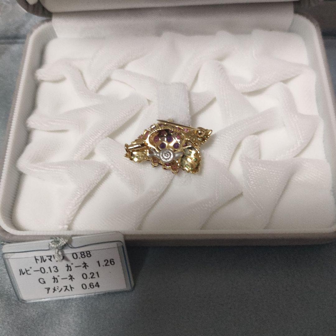 K18YGWG マルチカラー　ブローチ　新品未使用