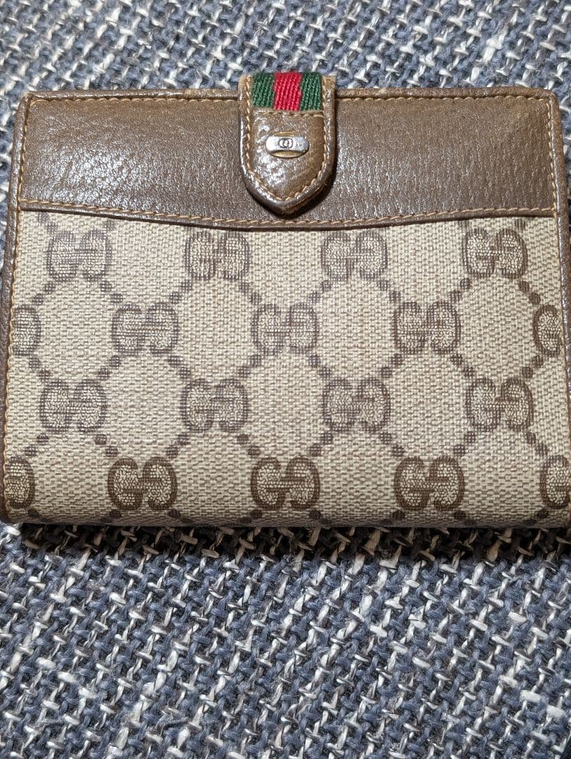 GUCCI 二つ折り財布 GGキャンバス ブラウン