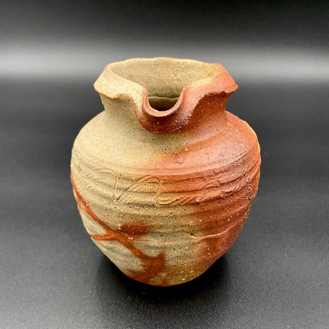 備前焼　細川敬弘　片口　酒器　日本酒小壺　徳利　酒つぎ　火襷　緋襷