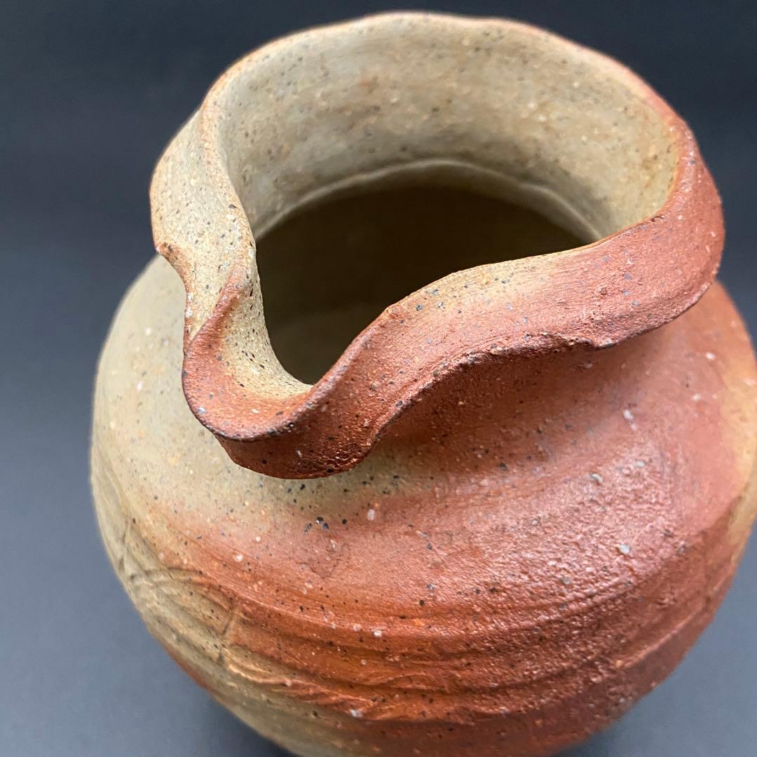 備前焼　細川敬弘　片口　酒器　日本酒小壺　徳利　酒つぎ　火襷　緋襷