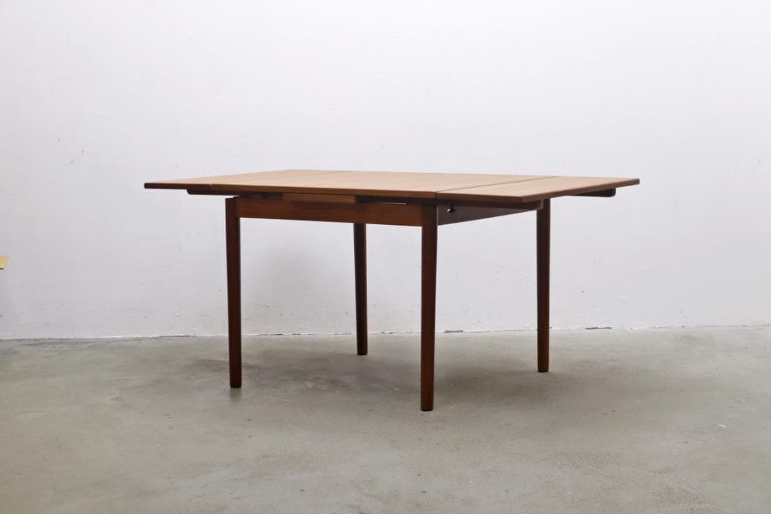 ヴィンテージ チーク材 エクステンション ダイニングテーブル ドローリーフ