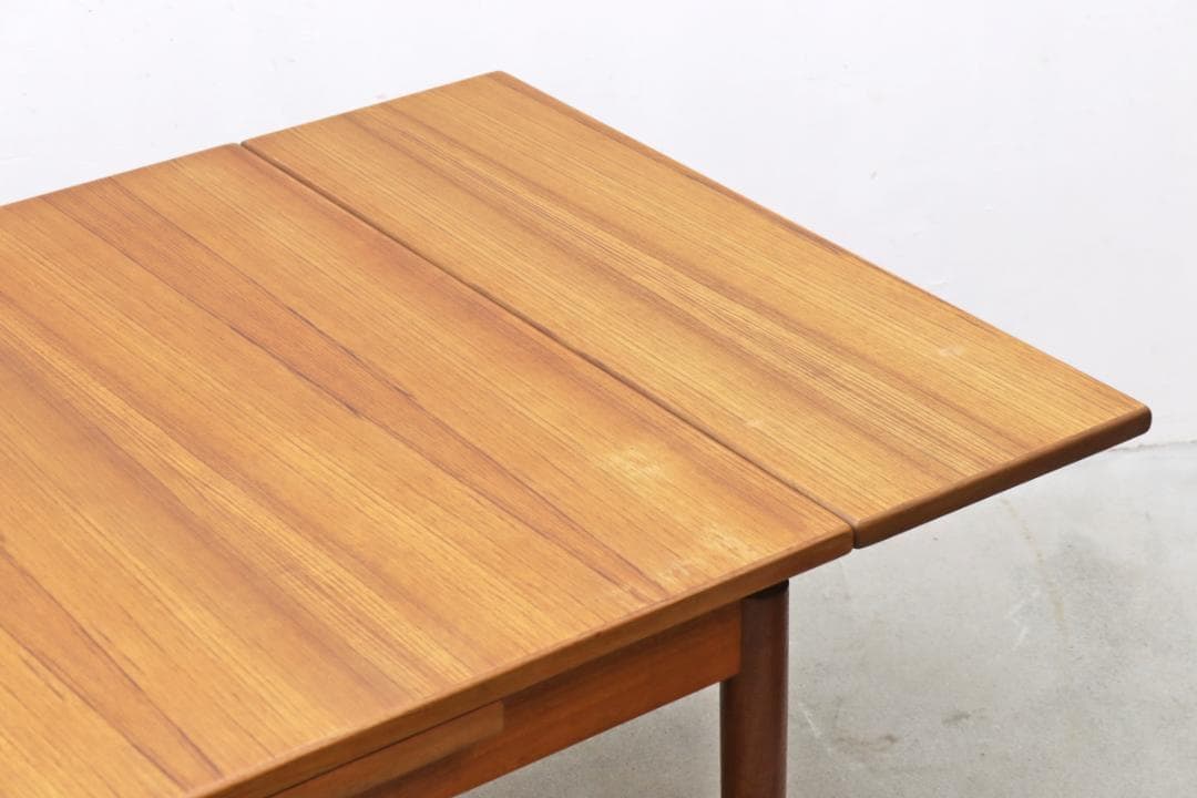 ヴィンテージ チーク材 エクステンション ダイニングテーブル ドローリーフ