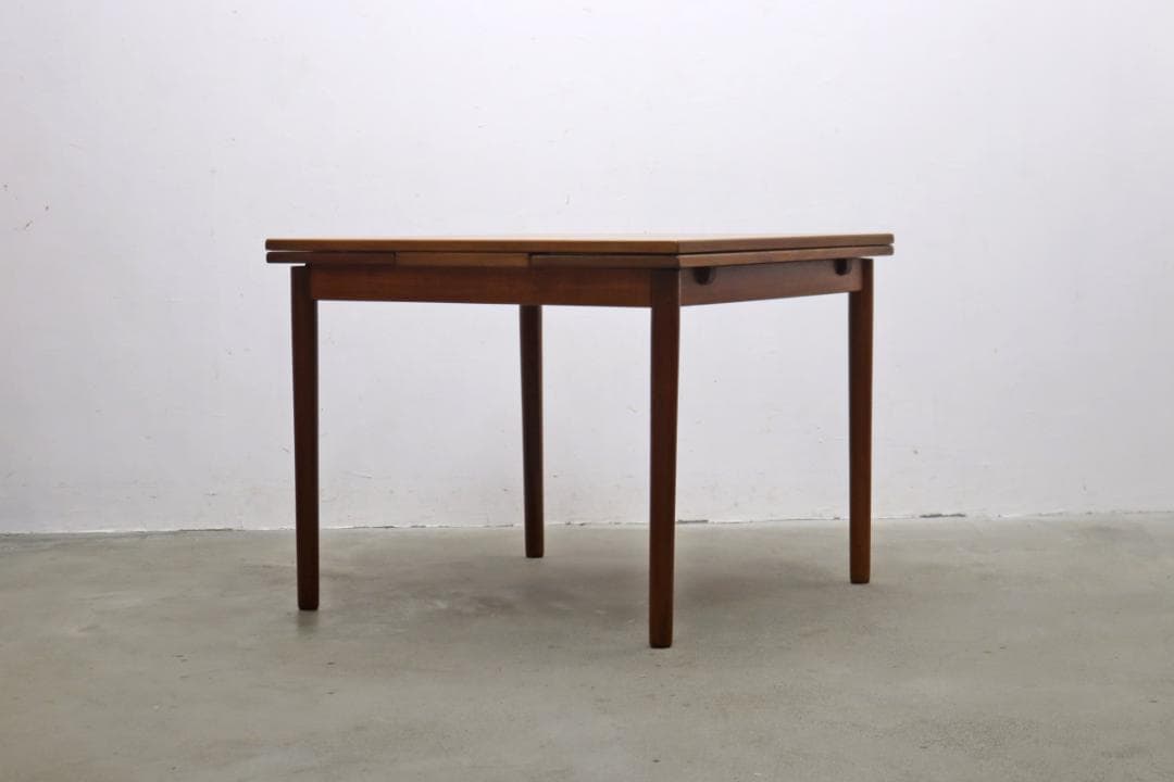 ヴィンテージ チーク材 エクステンション ダイニングテーブル ドローリーフ