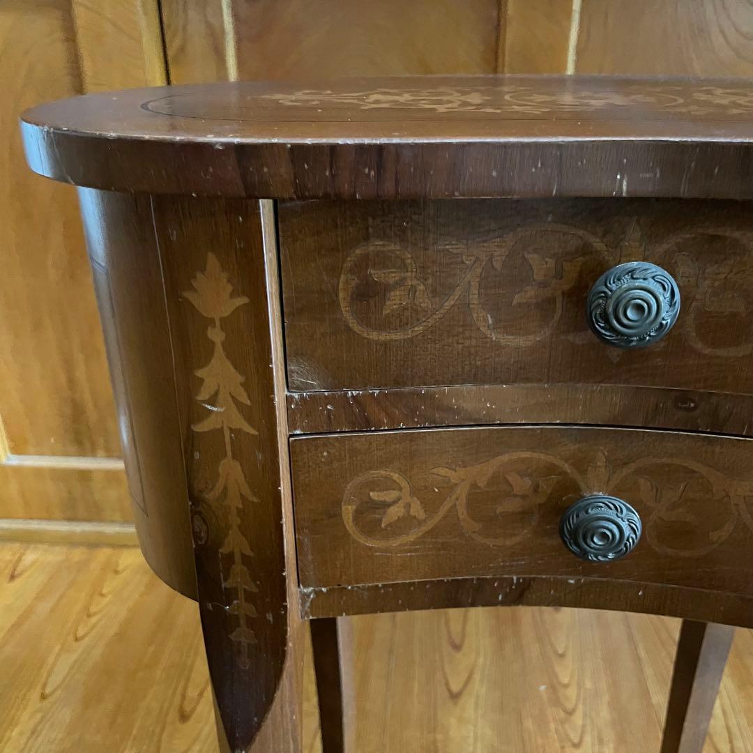 【送料込み】猫脚 アンティーク コンソール サイドテーブル 2段チェスト