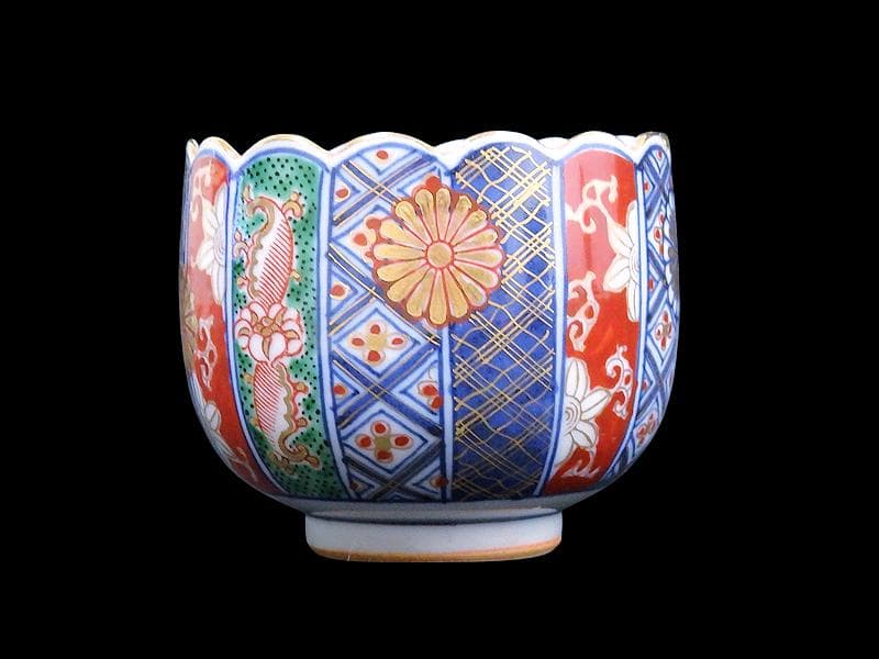 大聖寺伊万里　金襴手　菊花紋の図 　向付　D547AS-fbta