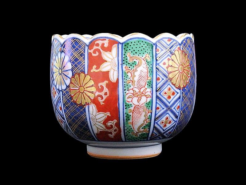 大聖寺伊万里　金襴手　菊花紋の図 　向付　D547AS-fbta