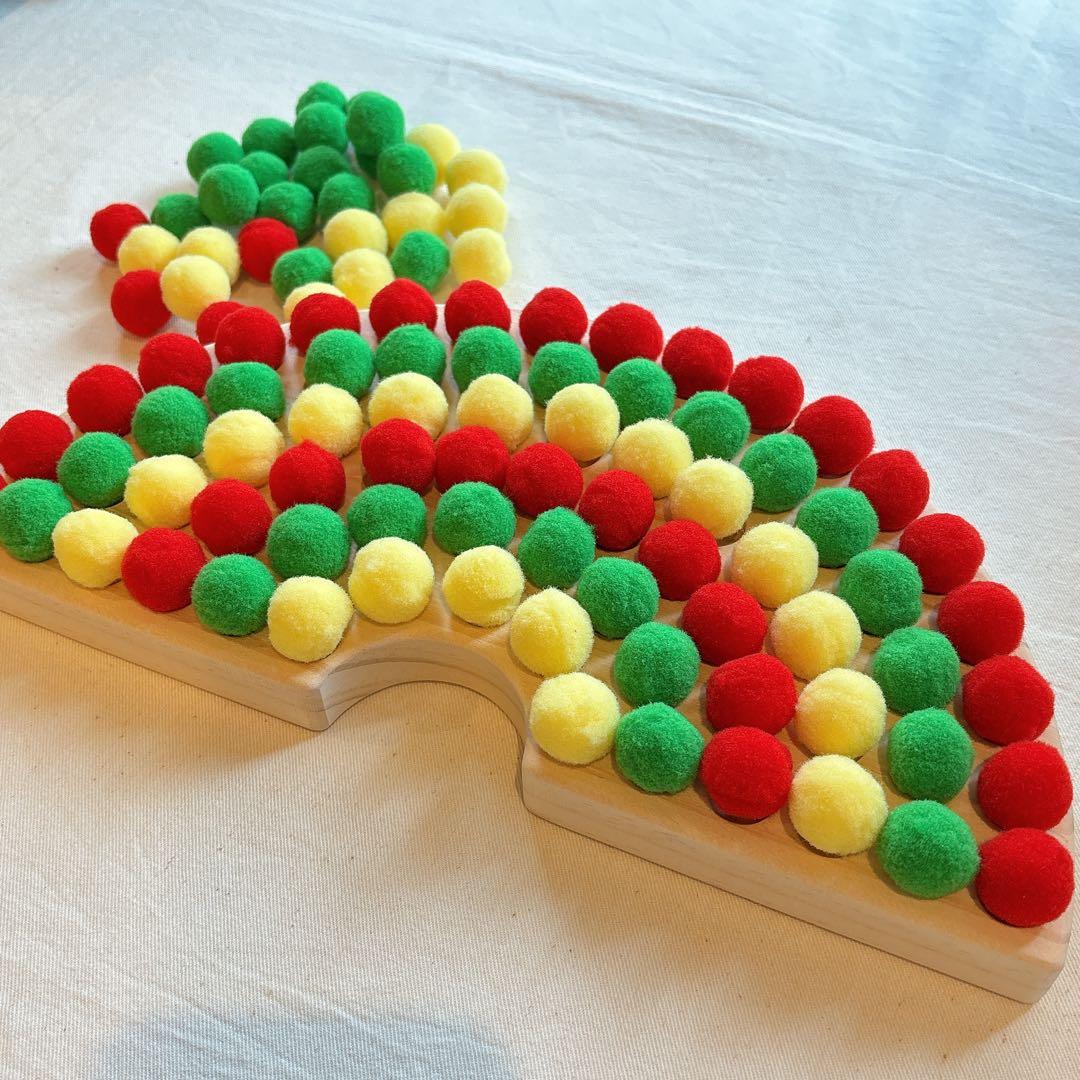 箸トレーニングおもちゃ 知育玩具　虹　パズル　ボールマッチング　指先訓練