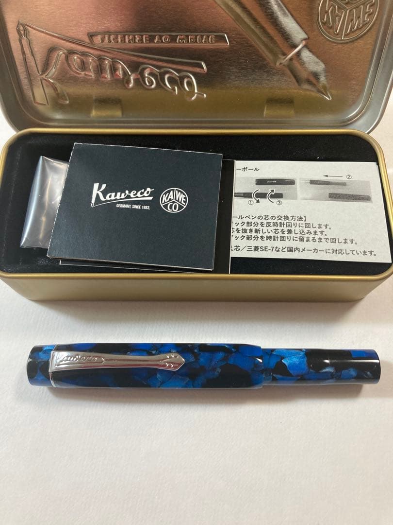 Kaweco 青黒マーブル 万年筆　カヴェコアートスポーツ　mニブ