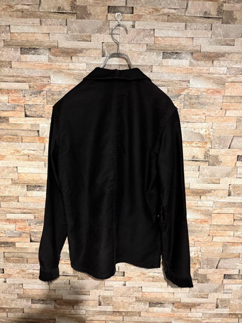 60sフレンチワーク ブラックモールスキンジャケットAdolphe Lafont