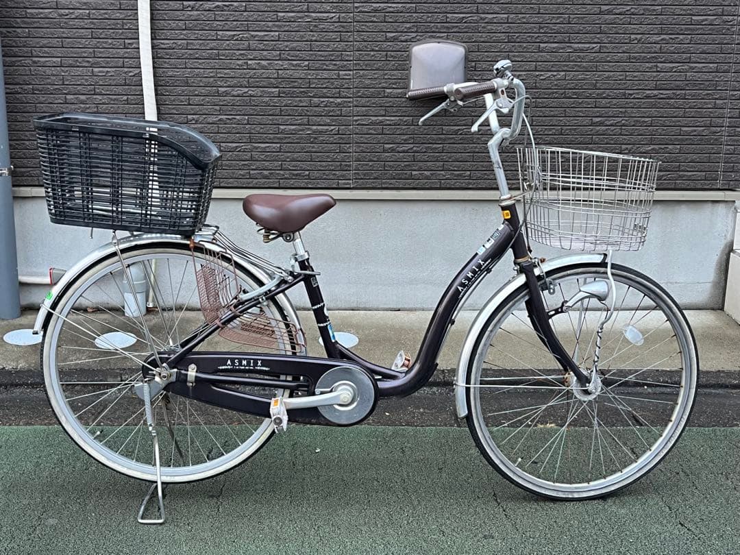 は*な様 中古LEDオートライト軽量アルミ自転車★26インチ★ブラウン★注※配達