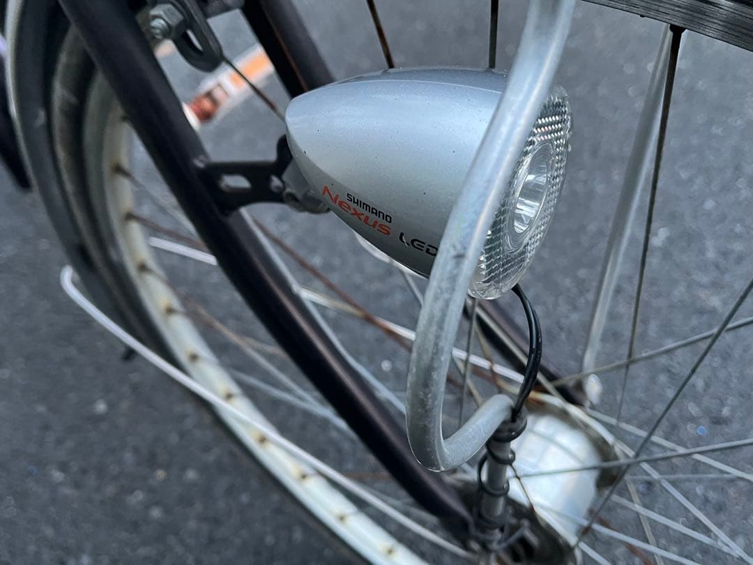 は*な様 中古LEDオートライト軽量アルミ自転車★26インチ★ブラウン★注※配達