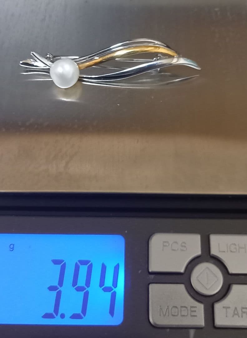 金高騰中‼️ゴールドK18 シルバー パール付き ブローチ&ネックレストップ‼️