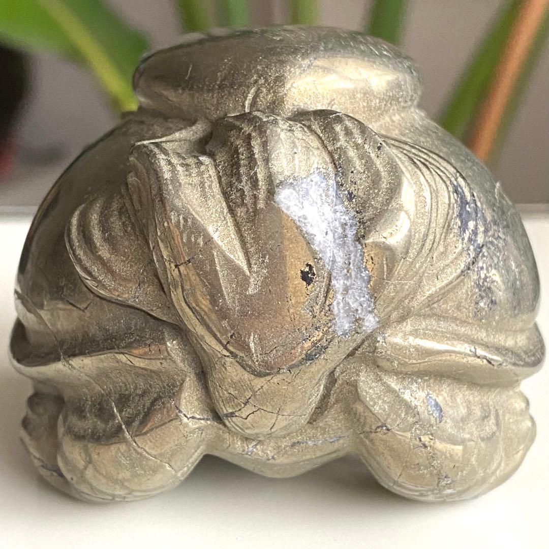 ★最終特価【 パイライト BIG 龍亀さん ぷっくりハート 原石 約476g】