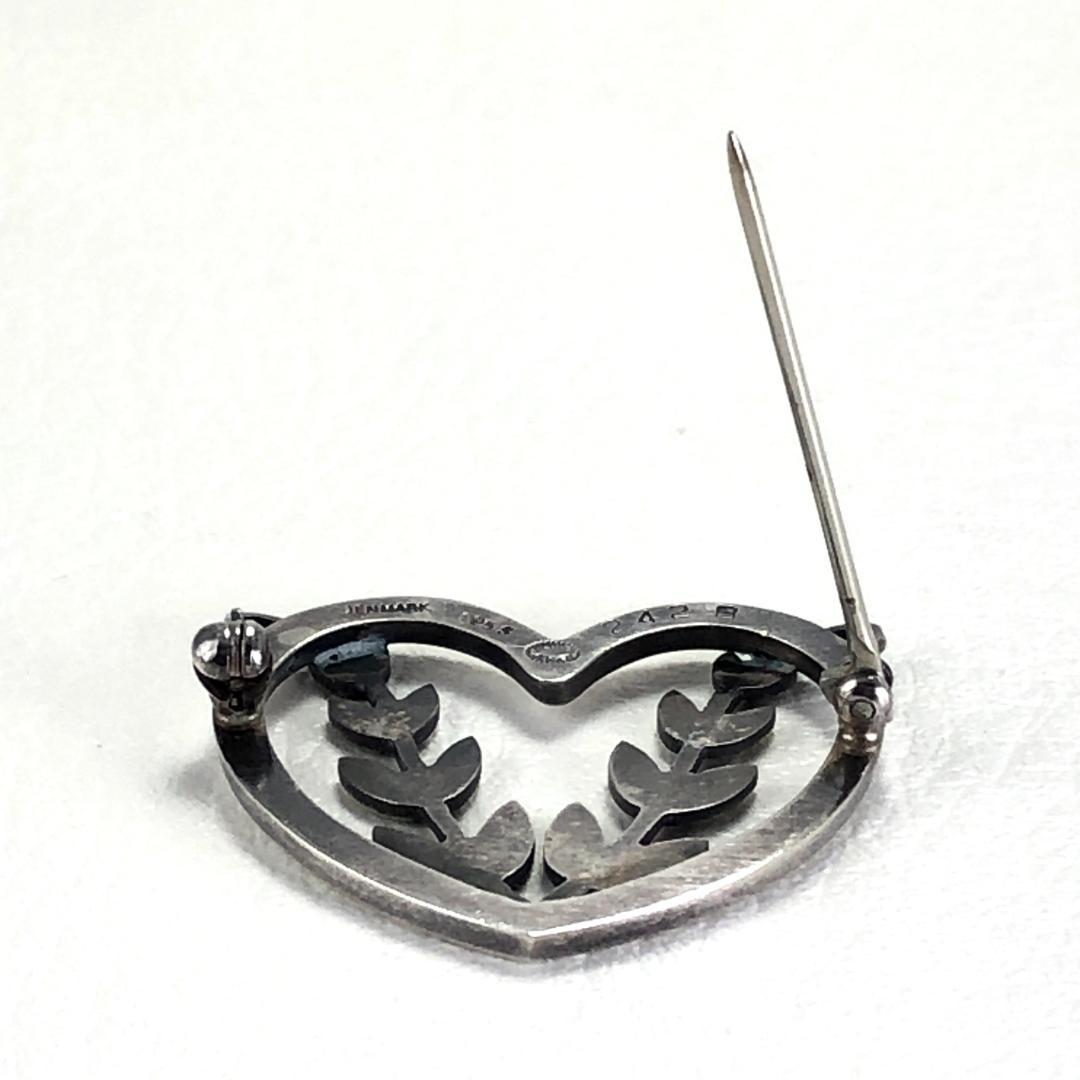 【美品・箱付き】ジョージジェンセン／ハート・植物 ブローチ SV925／242B