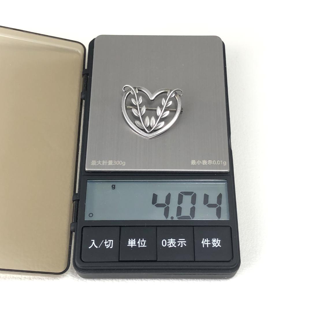 【美品・箱付き】ジョージジェンセン／ハート・植物 ブローチ SV925／242B