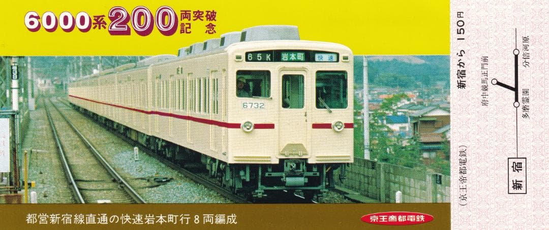 1981京王帝都電鉄6000系200両突破記念乗車券