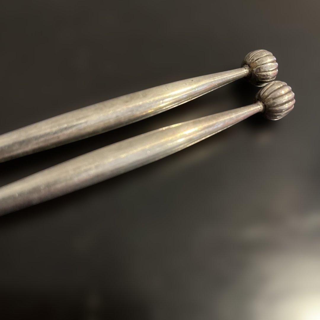 銀製　火箸　花頭　共箱　総重量56g