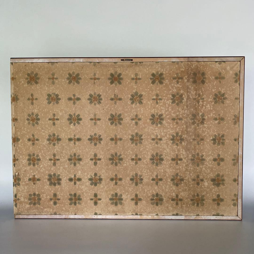 瀬尾孝正 作 漆絵折 屏風 黒漆 朱漆 美術館収蔵作家 茶室 花文図 李朝 茶道