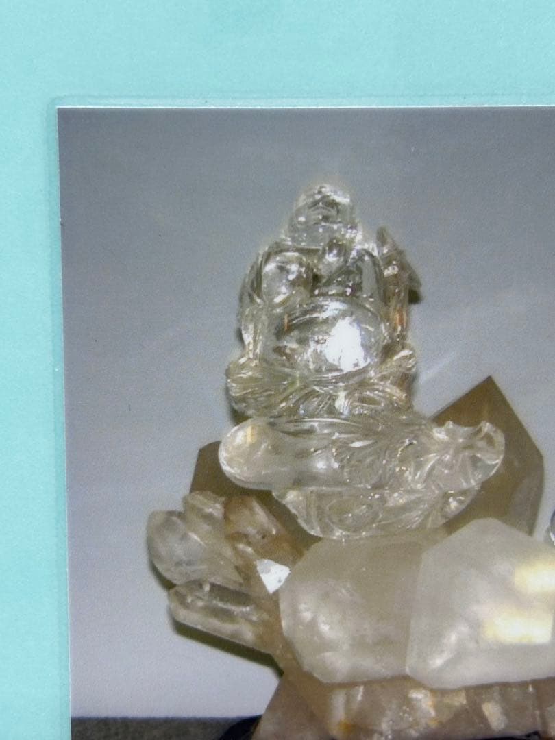 #伝統工芸士　保山作　水晶彫刻 布袋像 台座付き