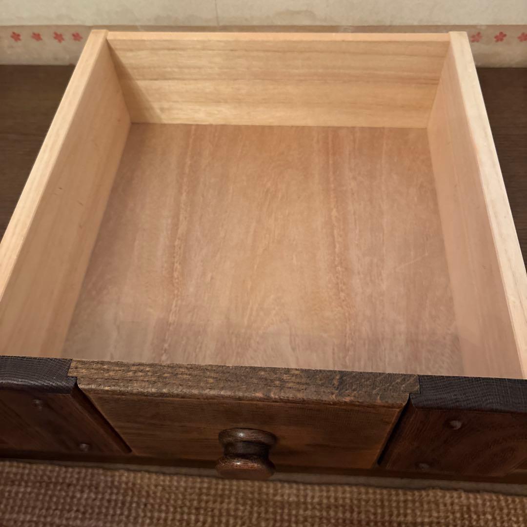 ダークブラウンキャビネット 6引き出し　たのメル便、送料込み