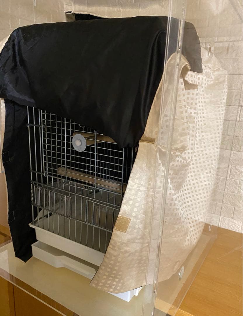 鳥カゴ　防音アクリルケージ　おやすみカバー　中型インコ用