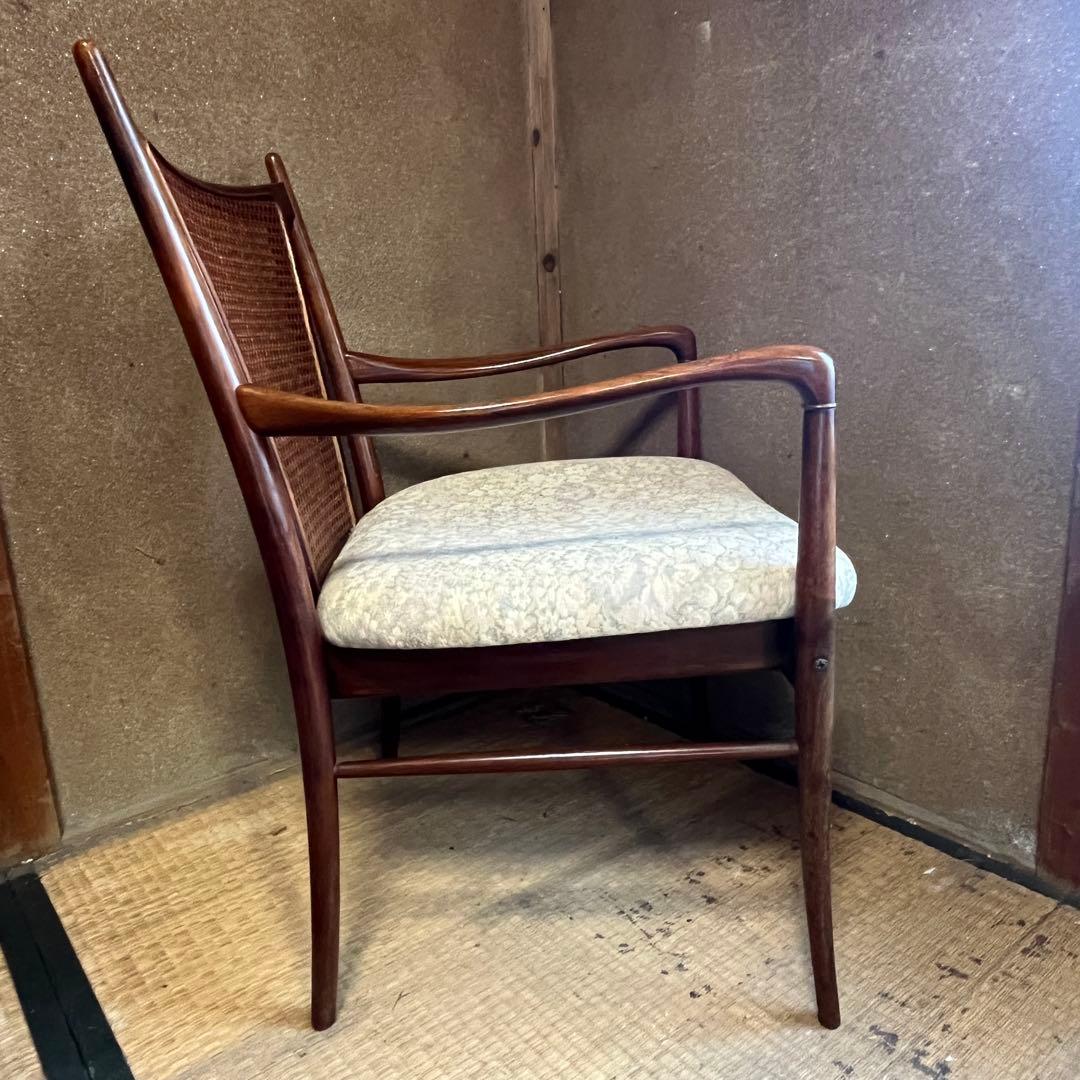マルニ木工 籐張り ラウンジチェア 昭和レトロ