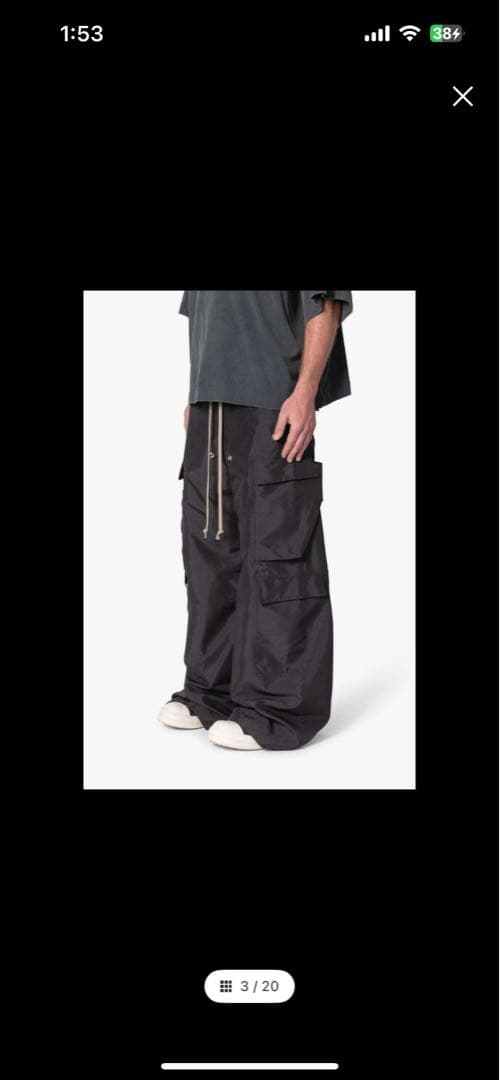 パンツ mnml Rave Double Cargo Pants Black