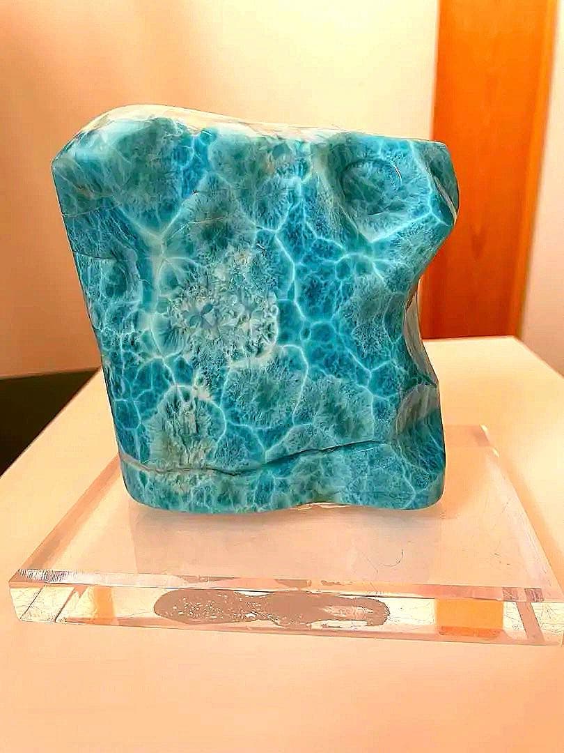 激レア！ラリマー原石　716g 鑑別書付き