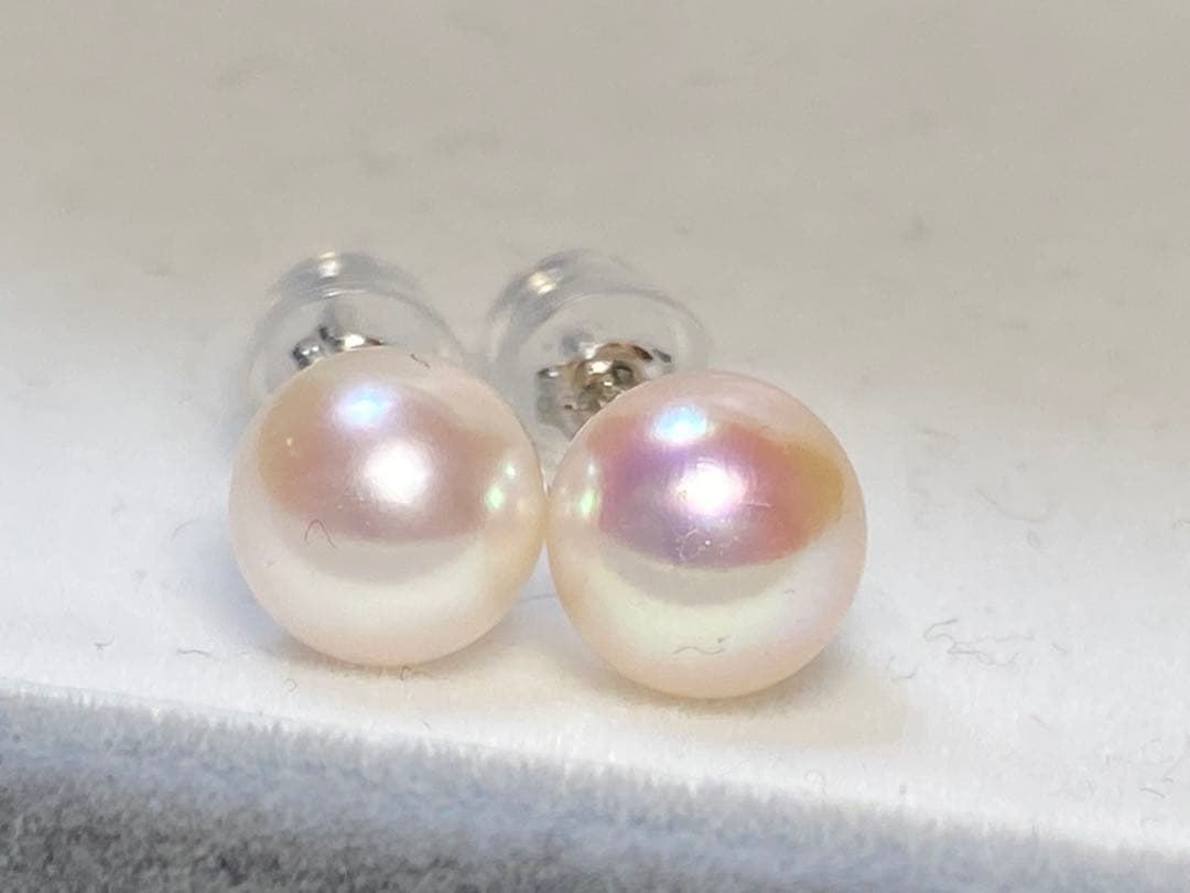 ピカチュウさま専用【ピンク・花珠】あこや真珠　パールピアス　最高級7.8ミリ