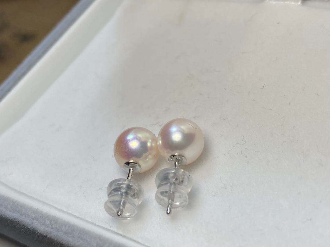 ピカチュウさま専用【ピンク・花珠】あこや真珠　パールピアス　最高級7.8ミリ